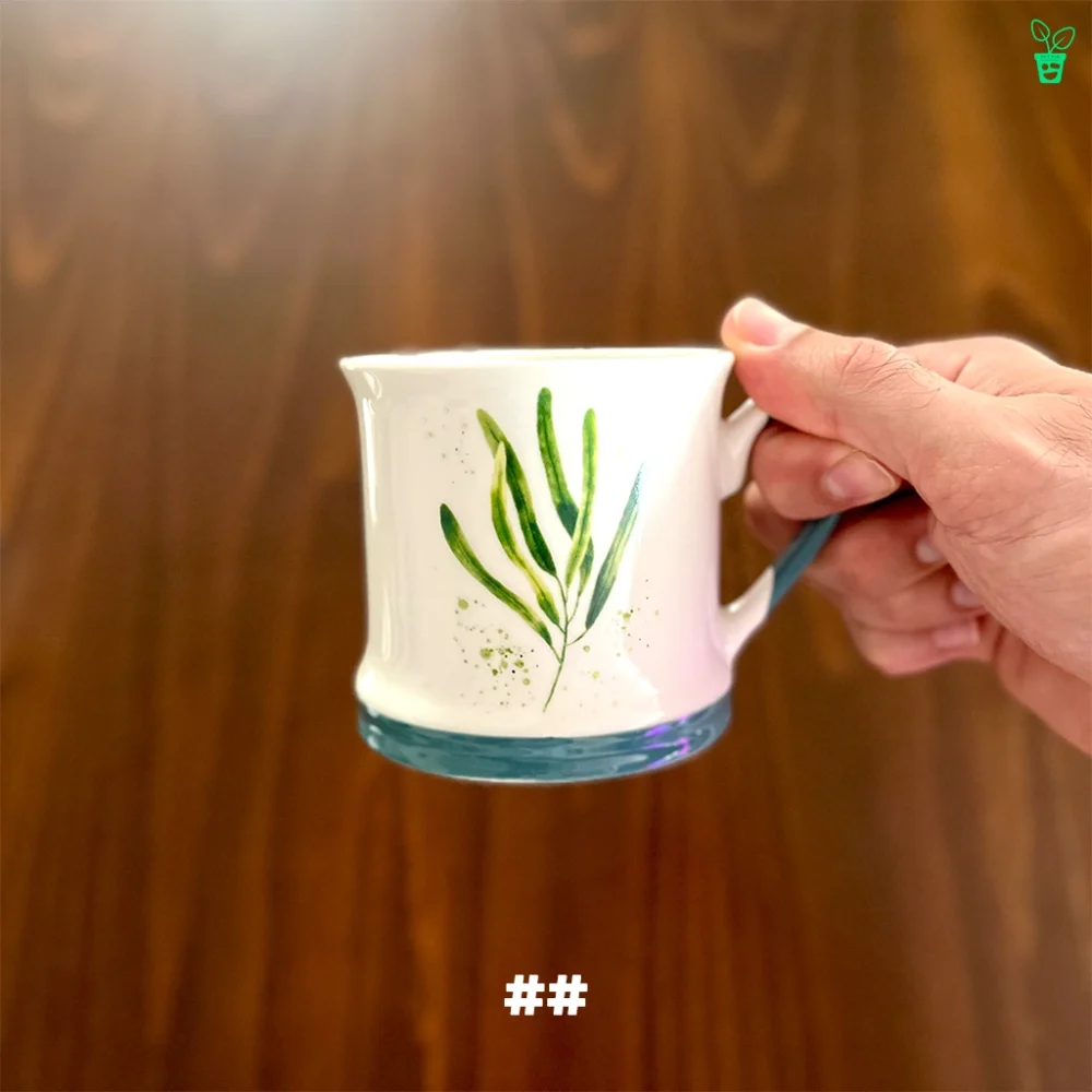 ماگ طرح برگ سبز
