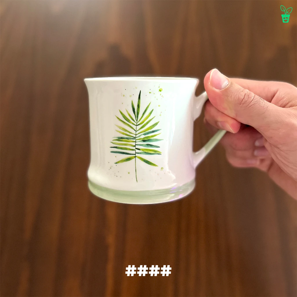 ماگ طرح برگ سبز